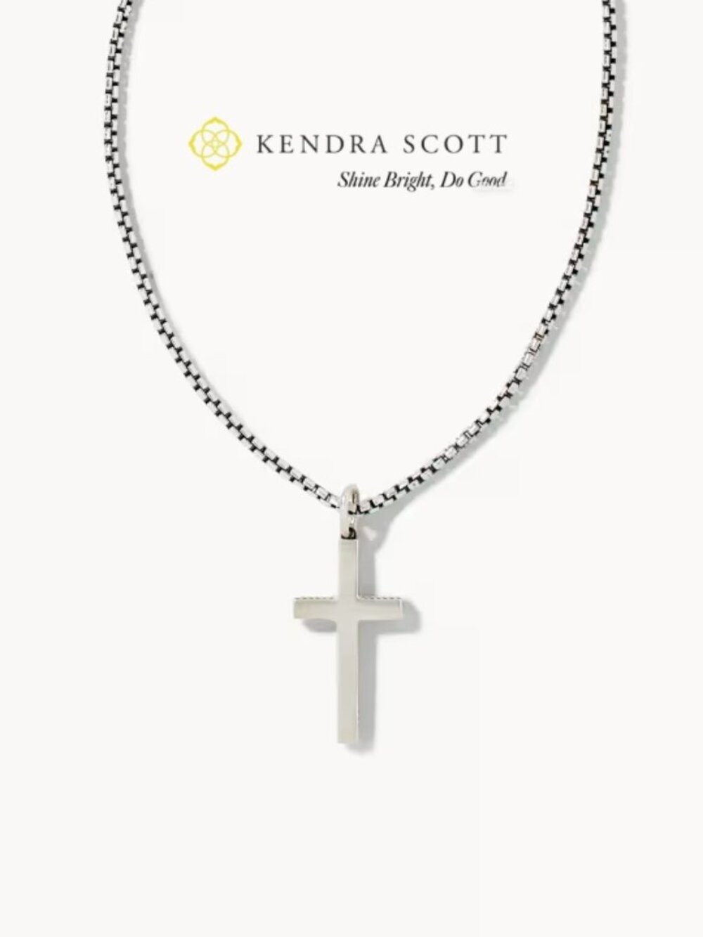 Kendra Scott Cross Necklace in Oxidized Sterling Silver